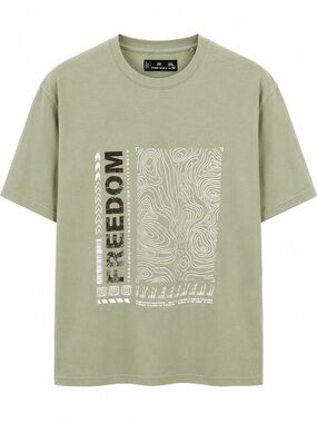 Reserved Olive Green 'Freedom' Graphic Tee